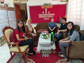 From left: The headmistress, Sarah, Adila and Kwan Lee.